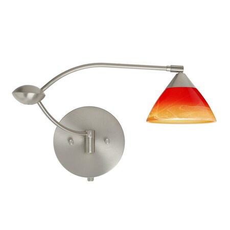 Besa Lighting Domi 1WU Swing Arm, 1x 50W Halogen 1WU-1743SL-SN